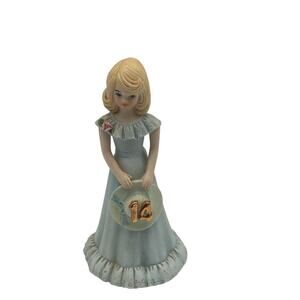 Vintage Enesco Growing Up Girls Age 14 Figurine 1981 Multicolor‎